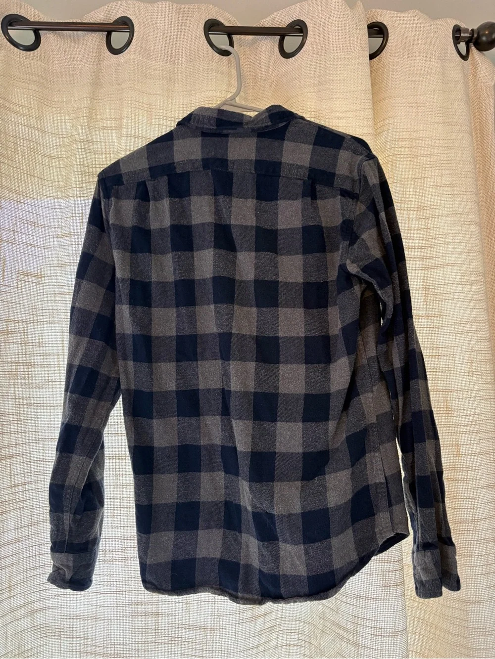 J. Crew Navy and Gray Buffalo Check Button-Down Shirt